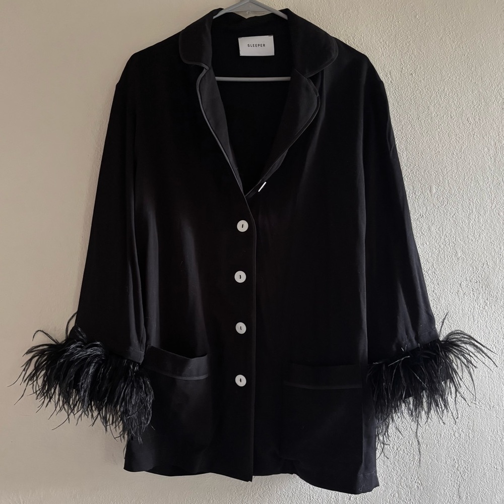 sleeper ostrich feather lounge / pajama top